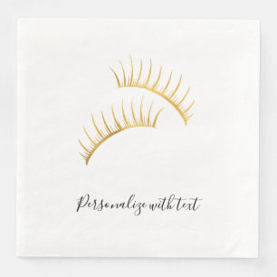 Servilleta De Papel De Cena Glam Eyelashes dorados