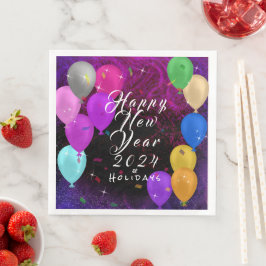 Servilleta De Papel De Cena Globo de Año Nuevo feliz