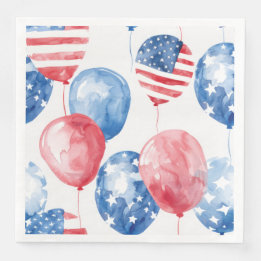 Servilleta De Papel De Cena Globos Patrióticos de EE. UU.