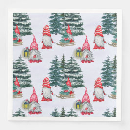 Servilleta De Papel De Cena Gnomos de diversión invernal