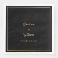 Gold Black Elegant Name Simple Minimal Boda