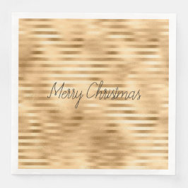 Servilleta De Papel De Cena Gold Glam Stripes personalizado