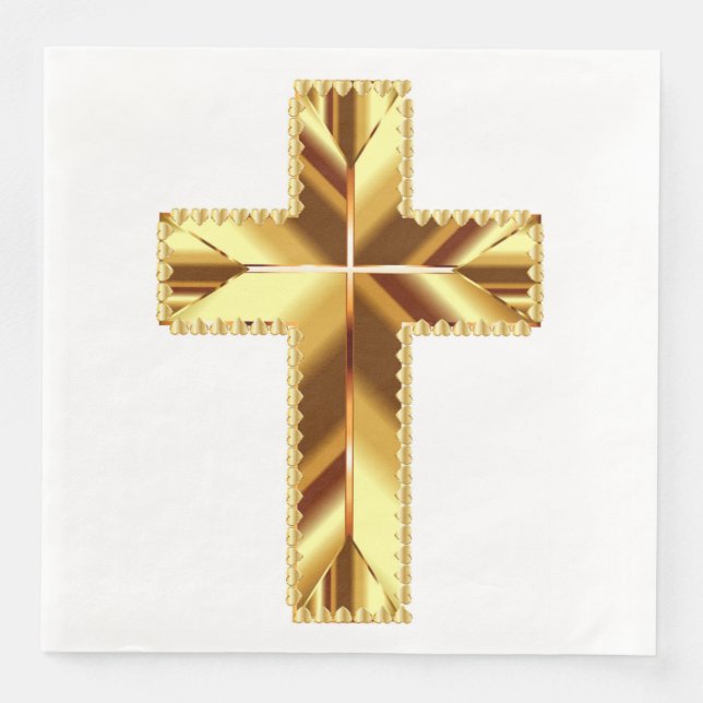 SERVILLETA DE PAPEL DE CENA GOLDEN HOLY CROSS (Anverso)