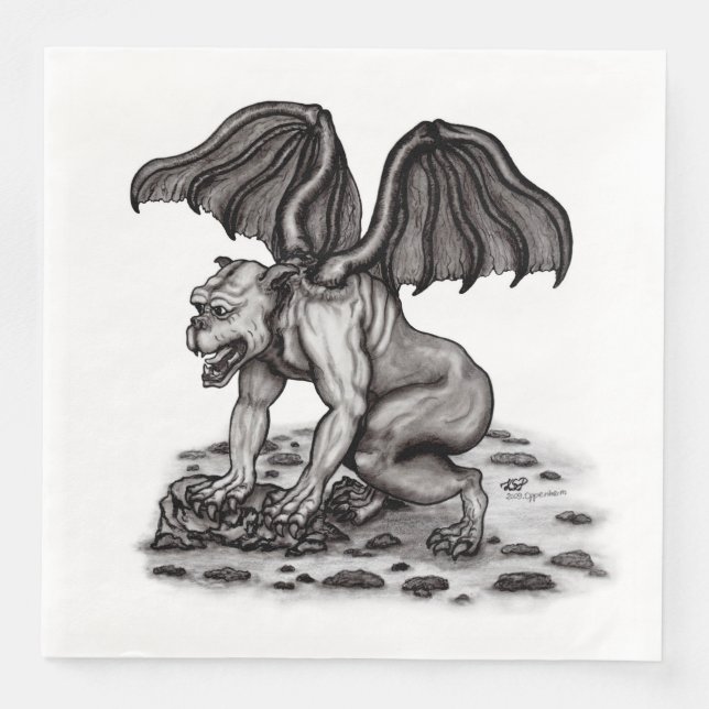 Servilleta De Papel De Cena Golem Gargoyle (Anverso)
