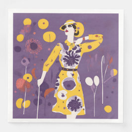 Servilleta De Papel De Cena Golfer Mujer - Conjunto De 50