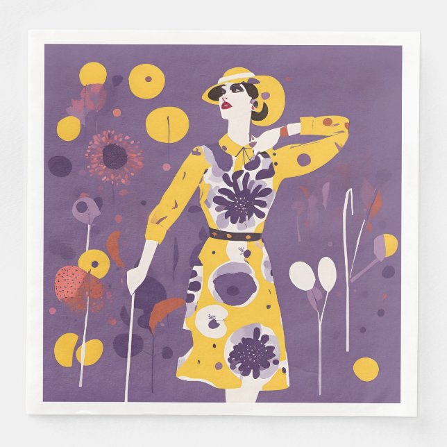 Servilleta De Papel De Cena Golfer Mujer - Conjunto De 50 (Anverso)