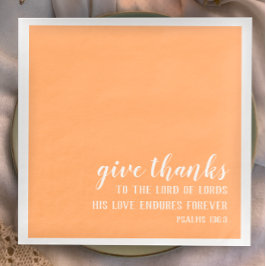 Servilleta De Papel De Cena Gracias Biblia Escritura Cristiana Acción de Graci