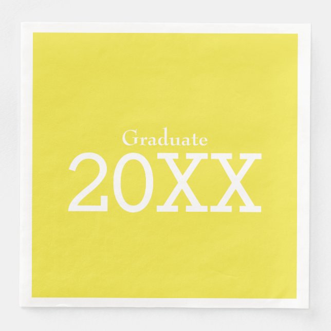 Servilleta De Papel De Cena Graduación Tema Papel amarillo (Anverso)