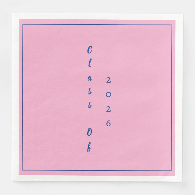 Servilleta De Papel De Cena Graduation Party Graduate Class Of 2026 Pink (Anverso)