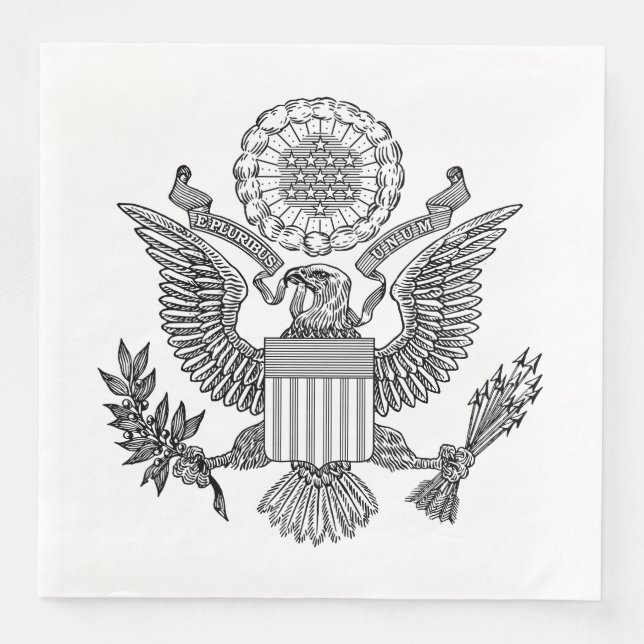 Servilleta De Papel De Cena Gran Sello de los Estados Unidos de América (EE.UU (Anverso)