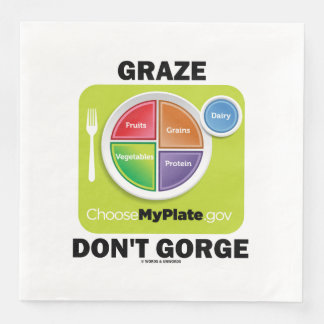 Servilleta De Papel De Cena Graze Don't Gorge (actitud de MyPlate Food Group)