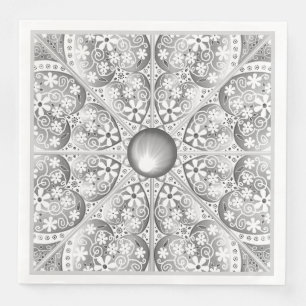 Servilleta De Papel De Cena Gris de encaje cerámico