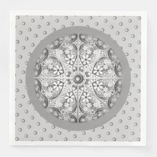Servilleta De Papel De Cena Gris de encaje cerámico
