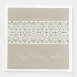 Servilleta De Papel De Cena Gris Fantástico Con Patrón Floral