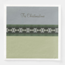 Servilleta De Papel De Cena Gris Moderno Con Verde