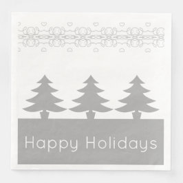 Servilleta De Papel De Cena Gris Y Blanco