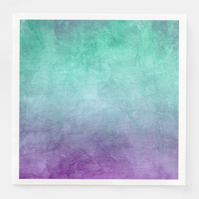 Servilleta De Papel De Cena Grunge Colors - Teal & Purple (Anverso)