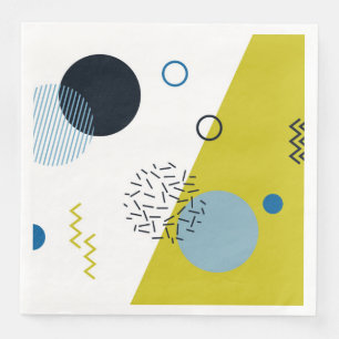 Servilleta De Papel De Cena Guay, moderno, moderno, geométrico verde Memphis