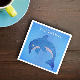 Servilleta De Papel De Cena Guay Vibrant blue White Sparkle Dolphin Jumping
