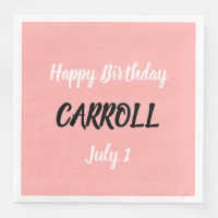 Guión de brocha de pincel de cumpleaños feliz rosa