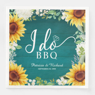 Servilleta De Papel De Cena Hago BBQ Girasoles Rústicos Papel de Fiesta de Com
