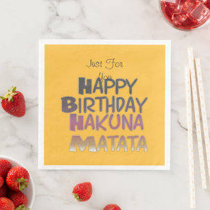 Servilleta De Papel De Cena Hakuna Matata Happy Birday Napkins