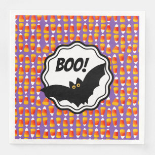 Servilleta De Papel De Cena Halloween Candy Corn Black Bat Boo personalizado!