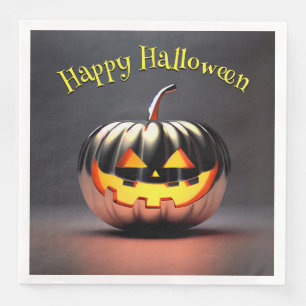 Servilleta De Papel De Cena Halloween de calabaza brillante