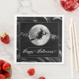 Servilleta De Papel De Cena Halloween de silueta negra