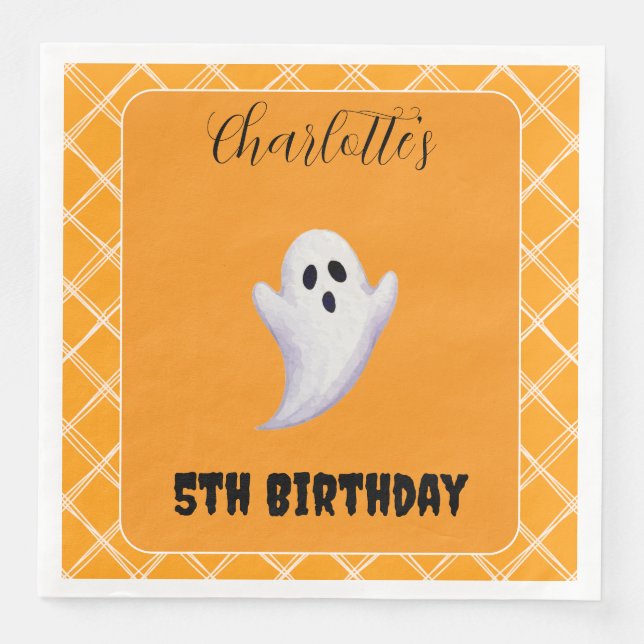 Servilleta De Papel De Cena Halloween Ghost Birday Party Napkins (Anverso)