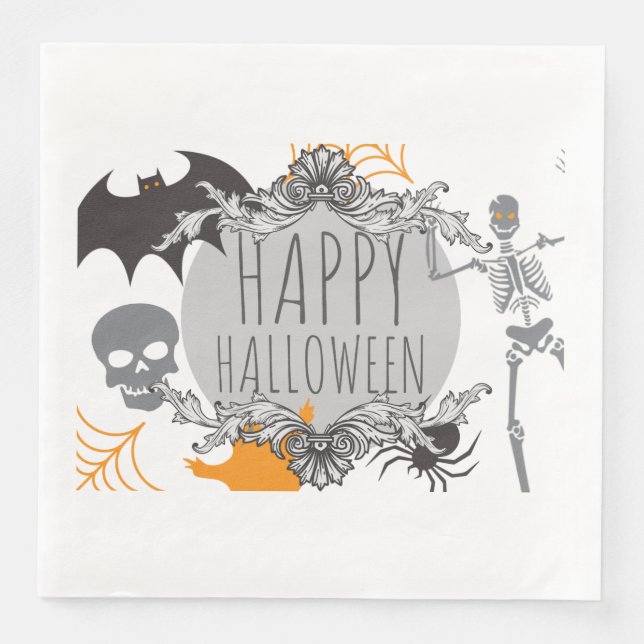 Servilleta De Papel De Cena Happy Halloween - Horror (Anverso)