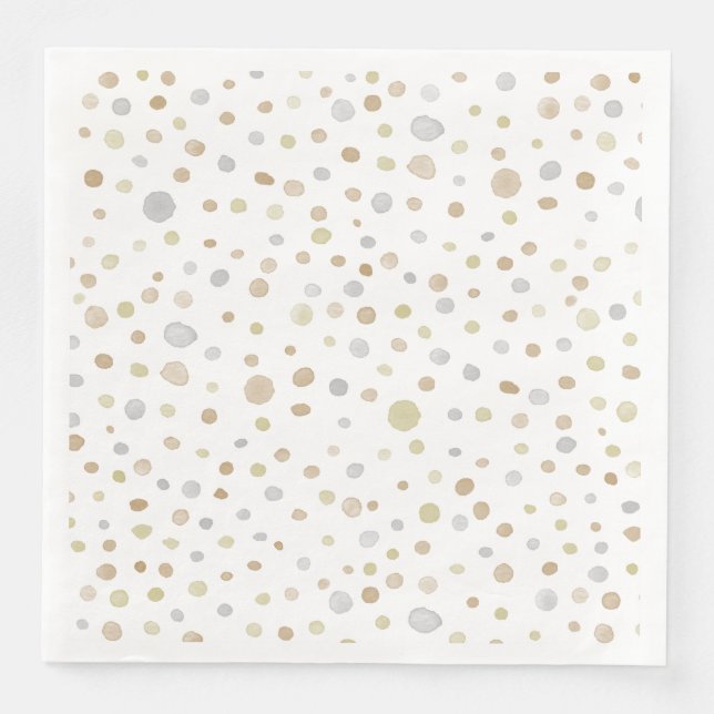 Servilleta De Papel De Cena Hattie Confetti Water Dots Paper Napkin (Anverso)