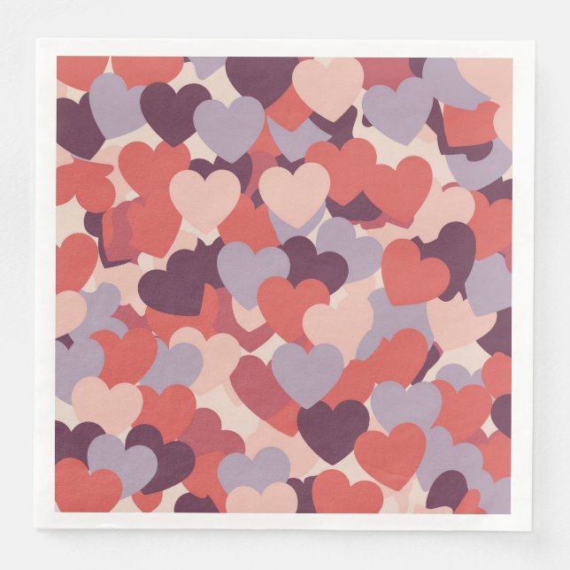 Servilleta De Papel De Cena Hearts Dinner Napkins (Anverso)