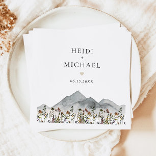Servilleta De Papel De Cena HEIDI Muted Tone Boho Wildflower Boda
