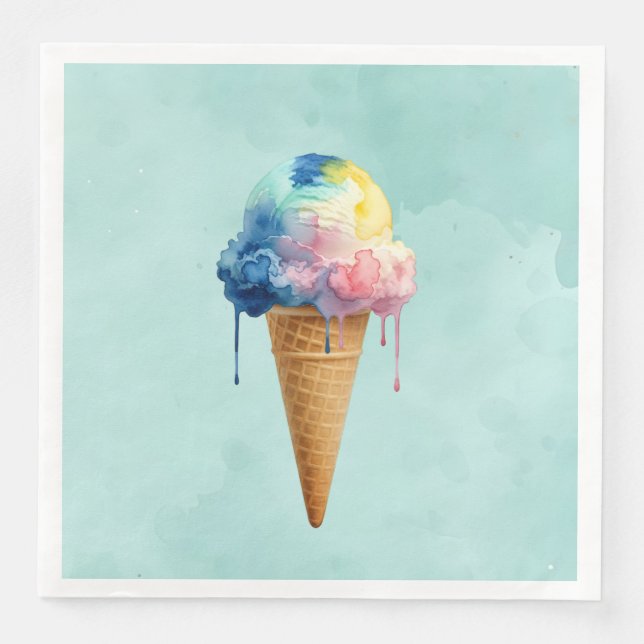 Servilleta De Papel De Cena Helado (Anverso)