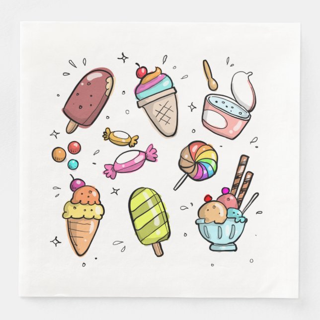 Servilleta De Papel De Cena Helado (Anverso)