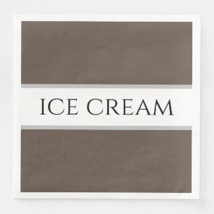 Servilleta De Papel De Cena HELADO Marrón Chocolate Blanco Rayas