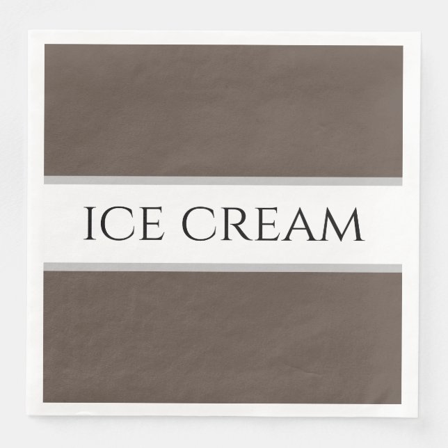 Servilleta De Papel De Cena HELADO Marrón Chocolate Blanco Rayas (Anverso)