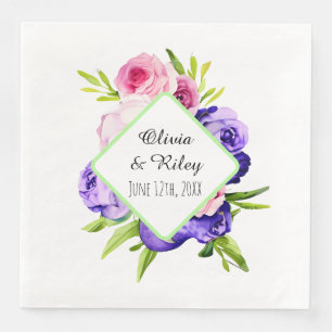 Servilleta De Papel De Cena Hermosas flores de color pastel