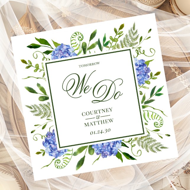 Servilleta De Papel De Cena Hidrangea Azul Mañana Lo Hacemos (Subido por el creador)