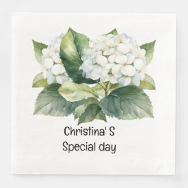Servilleta De Papel De Cena Hidrangea flores flora florista amante acuarela