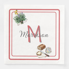 Servilleta De Papel De Cena Hierbas acuáticas y Personalizado rojo de la granj