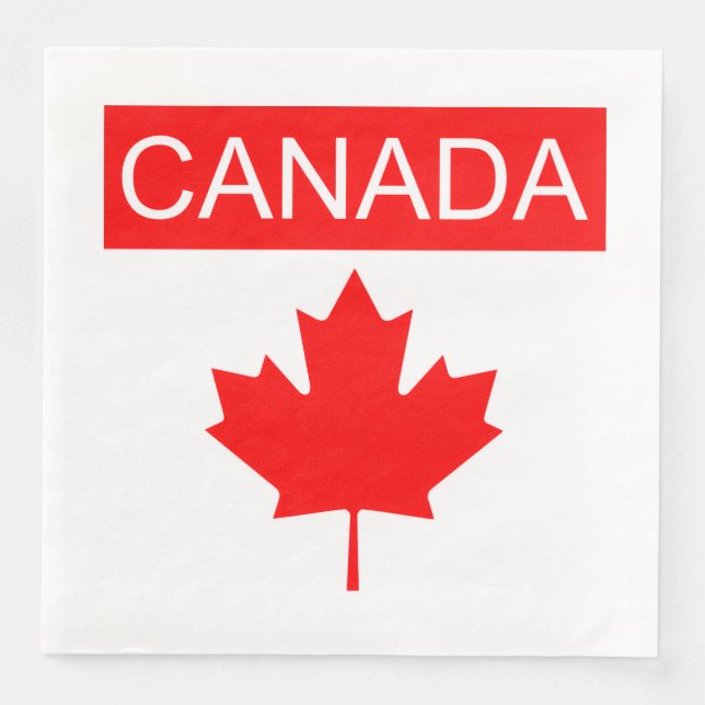 Servilleta De Papel De Cena Hoja de Arce de Canadá  (Anverso)