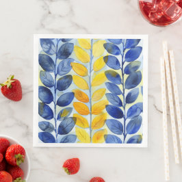 Servilleta De Papel De Cena Hojas amarillas y azules