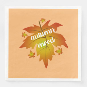 Servilleta De Papel De Cena Hojas de arce en la tipografía de humor de otoño
