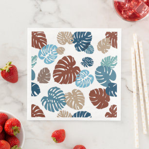 Servilleta De Papel De Cena Hojas Tropicales Multicolor 11
