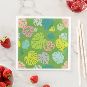 Servilleta De Papel De Cena Hojas Tropicales Multicolor 8