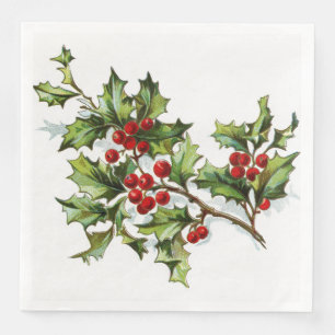 Servilleta De Papel De Cena HollyBerries 002
