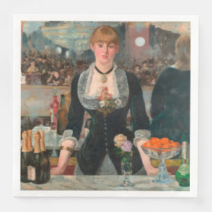 Servilleta De Papel De Cena Hombre de bar parisino malhumorado Manet Un bar en