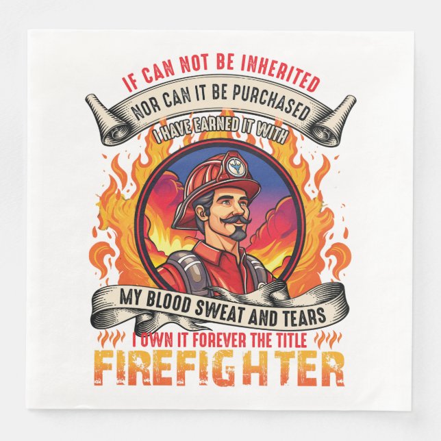 Servilleta De Papel De Cena Hombres bomberos (Anverso)